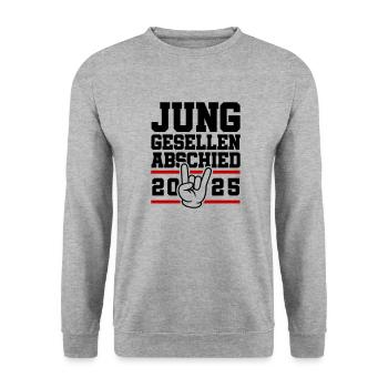 Junggesellenabschied 2025 Jga Party - Unisex Pullover - Weißgrau meliert - Vorne - Alina (178cm) & Michal (187cm)