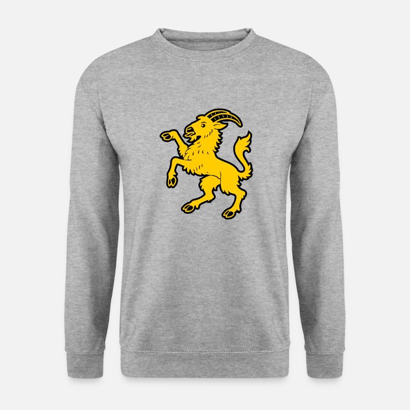 Hälsinge Ziege - Unisex Pullover - Weißgrau meliert