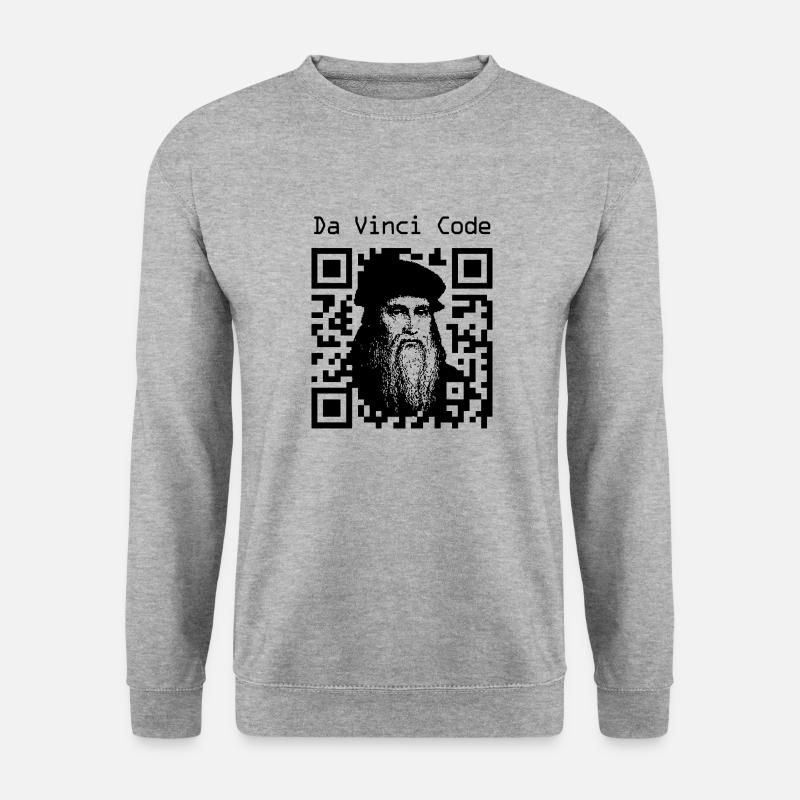 Code QR de Léonard de Vinci - Sweat-shirt Unisexe - gris chiné