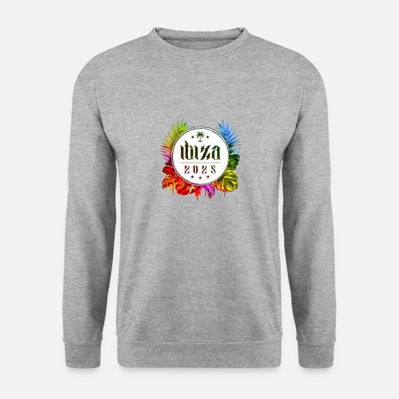Ibiza 2025 Bunt - Unisex Pullover - Weißgrau meliert