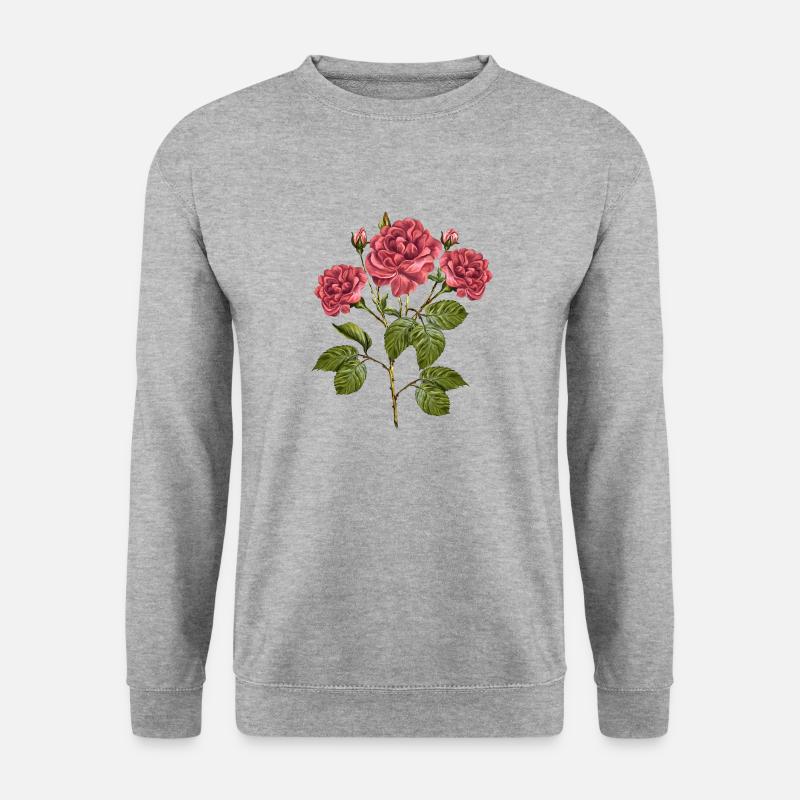 Blumen - Unisex Pullover - Weißgrau meliert