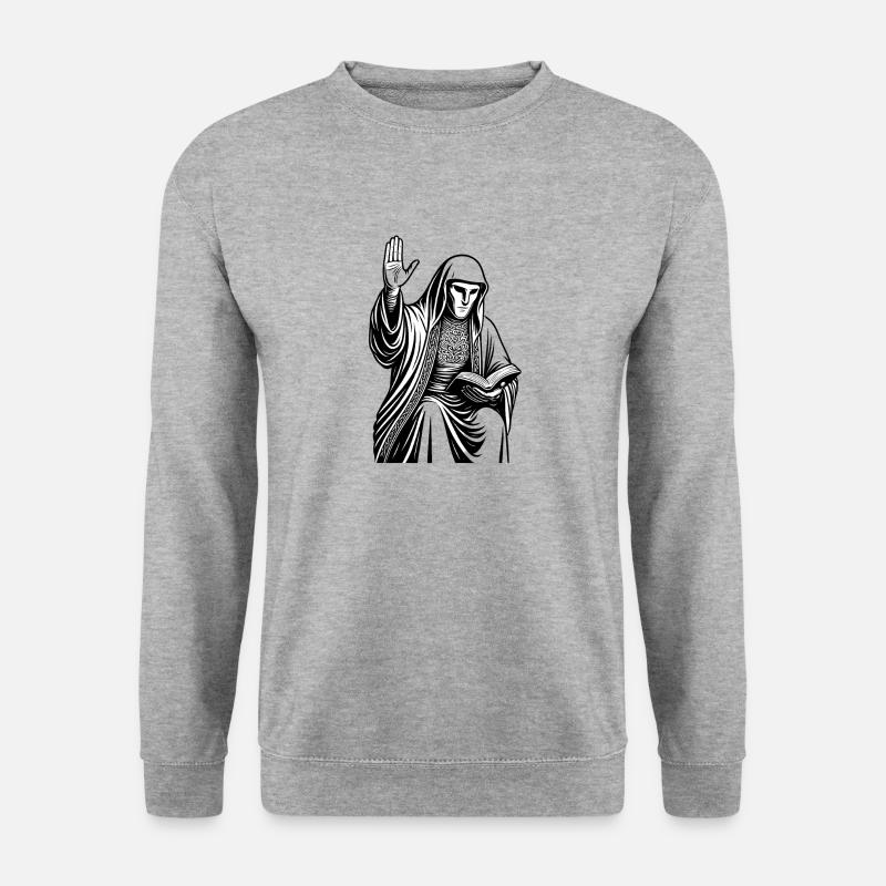 Königlicher Gruß Mittelalter - Unisex Pullover - Weißgrau meliert