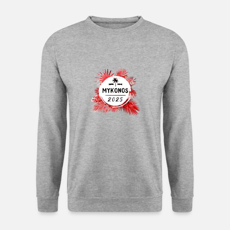 Mykonos 2025 Bunt - Unisex Pullover - Weißgrau meliert