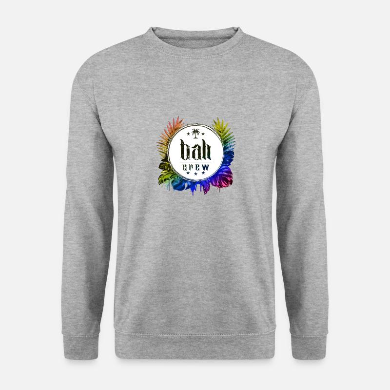 Bali Crew Bunt - Unisex Pullover - Weißgrau meliert