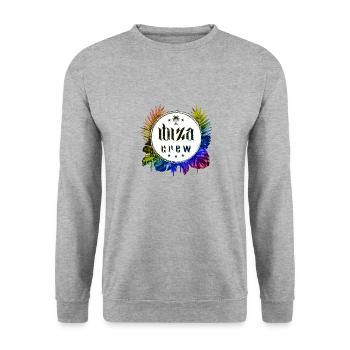 Ibiza Crew Bunt - Unisex Pullover - Weißgrau meliert - Vorne - Alina (178cm) & Michal (187cm)