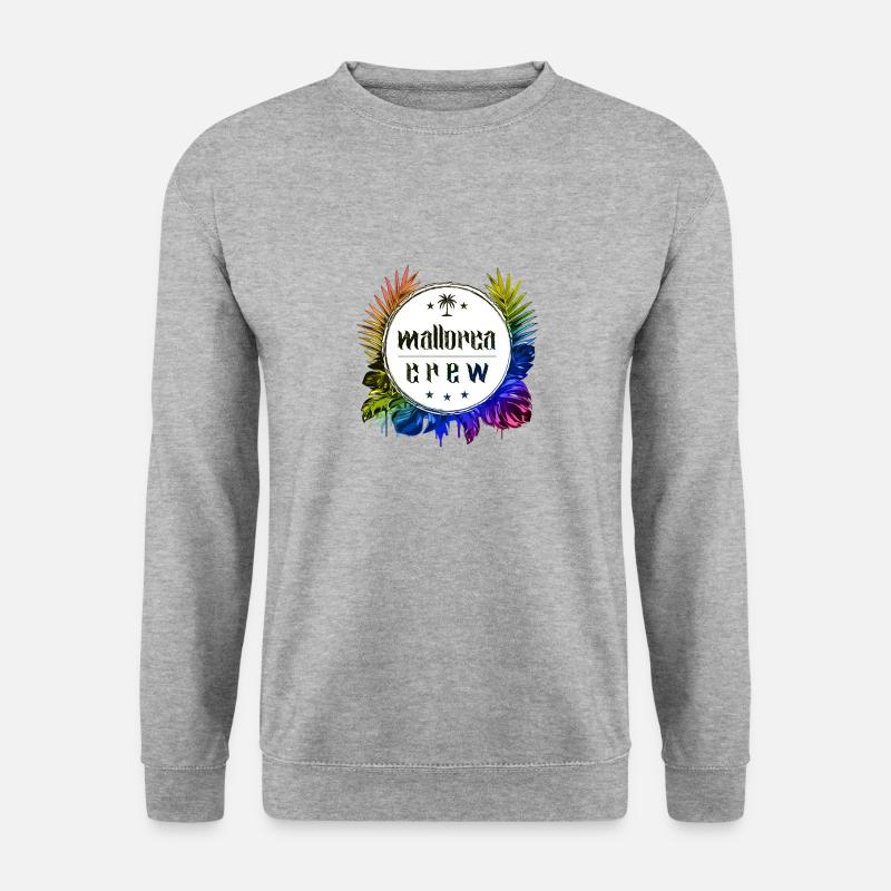 Mallorca Crew Bunt - Unisex Pullover - Weißgrau meliert