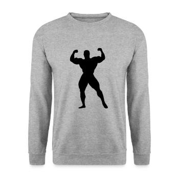 Musculation - Sweat-shirt Unisexe - gris chiné - Devant - Alina (178cm) & Michal (187cm)