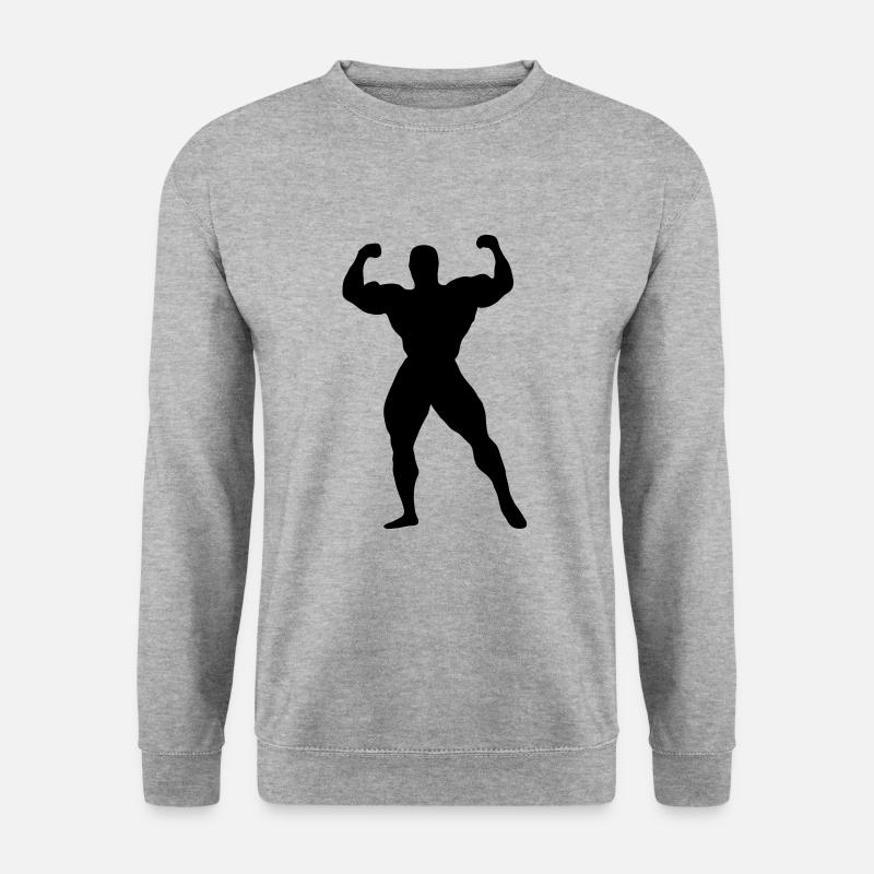 Bodybuilding - Unisex Pullover - Weißgrau meliert