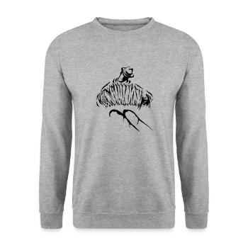 Herbert Pixner Harmonika - Unisex Pullover - Weißgrau meliert - Vorne - Alina (178cm) & Michal (187cm)