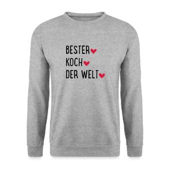 Bester Koch der Welt - Unisex Pullover - Weißgrau meliert - Vorne - Alina (178cm) & Michal (187cm)