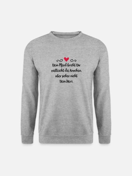Pferd - Unisex Pullover - Weißgrau meliert
