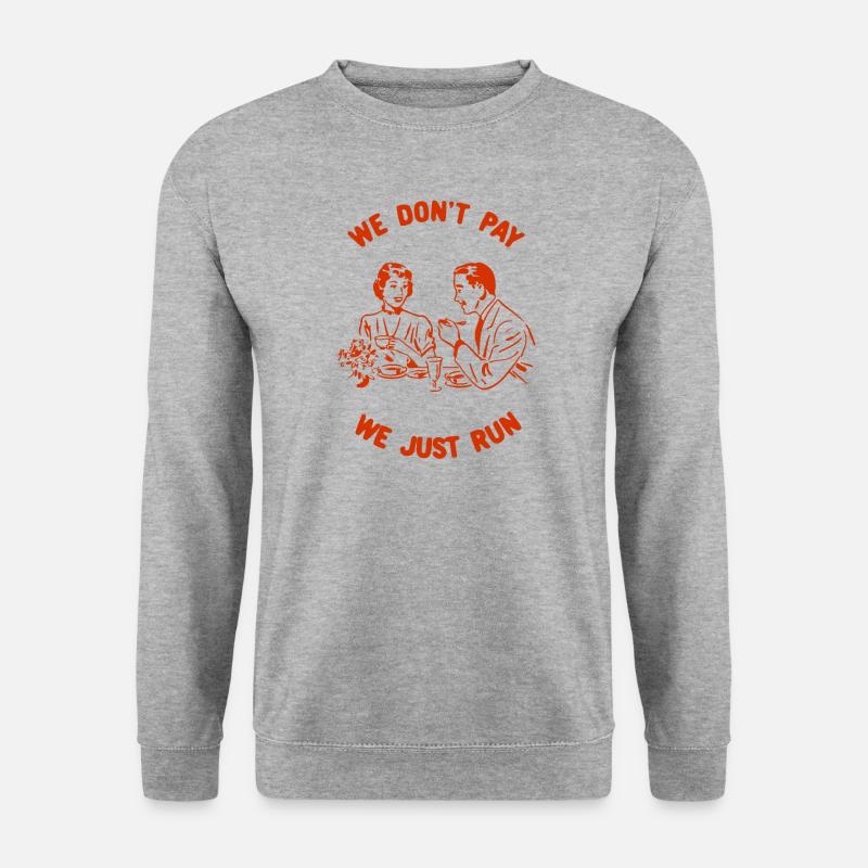 we just run - Unisex Pullover - Weißgrau meliert