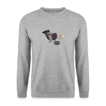 Pigeon triste - Sweat-shirt Unisexe - gris chiné - Devant - Alina (178cm) & Michal (187cm)
