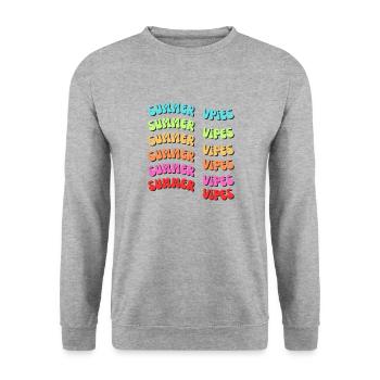 Colorful Retro - Unisex Pullover - Weißgrau meliert - Vorne - Alina (178cm) & Michal (187cm)