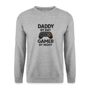 Dad Gamer - Unisex Pullover - Weißgrau meliert - Vorne - Alina (178cm) & Michal (187cm)