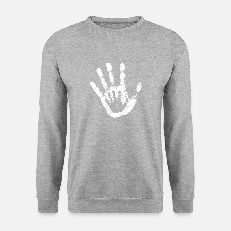 Hand White - Unisex Sweatshirt - salt & pepper