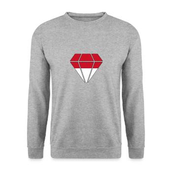 Geschenk Diamant Heimat Wurzeln Monaco - Unisex Pullover - Weißgrau meliert - Vorne - Alina (178cm) & Michal (187cm)