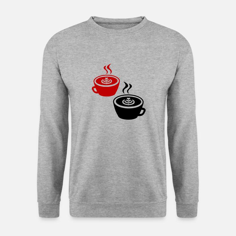 Kaffee Icon - Unisex Pullover - Weißgrau meliert