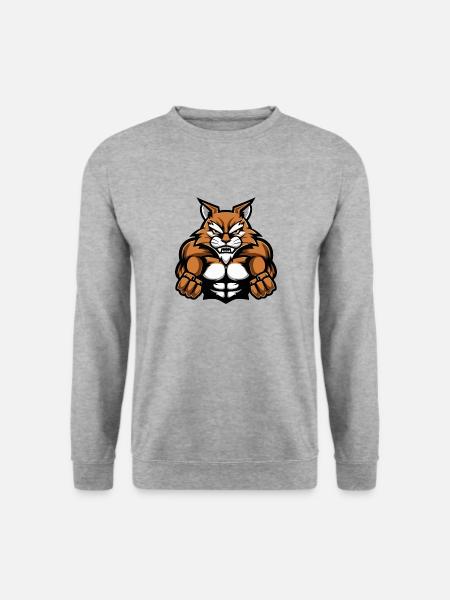 Cat Muscles Workout - Unisex Sweatshirt - salt & pepper