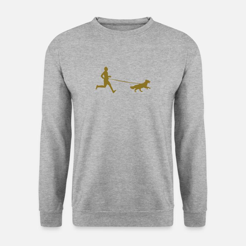 canicross men - Unisex Pullover - Weißgrau meliert