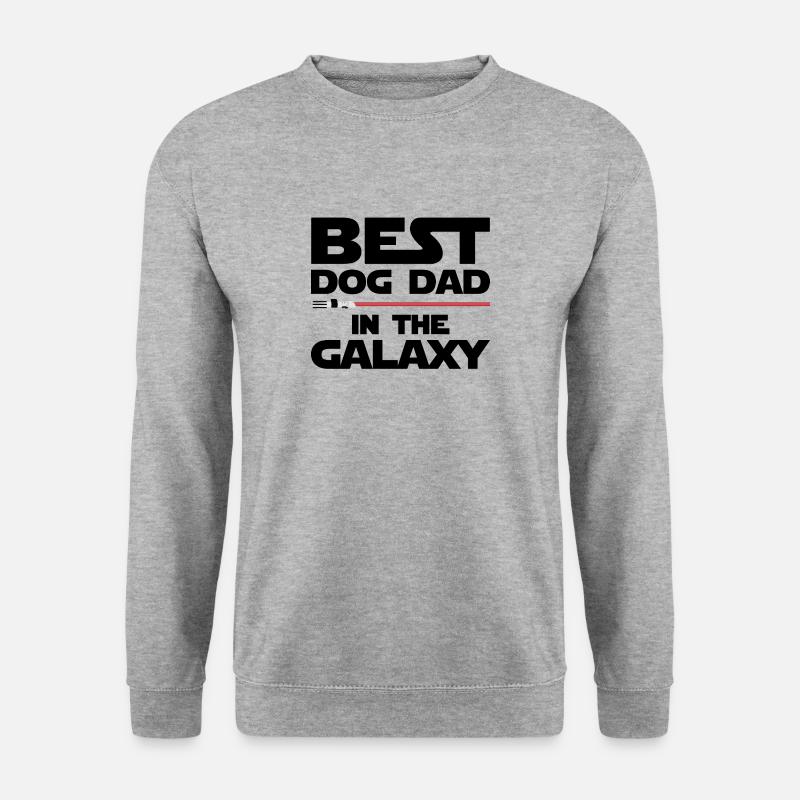 Bester Hunde Papa in der Galaxie - Unisex Pullover - Weißgrau meliert