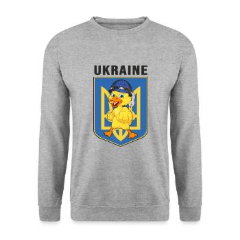 ukraine slava ukraini zelenskyi ukrainian fight - Unisex Sweatshirt - salt & pepper - Front - Alina (178cm) & Michal (187cm)