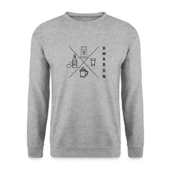 Bombardino - Unisex Pullover - Weißgrau meliert - Vorne - Alina (178cm) & Michal (187cm)