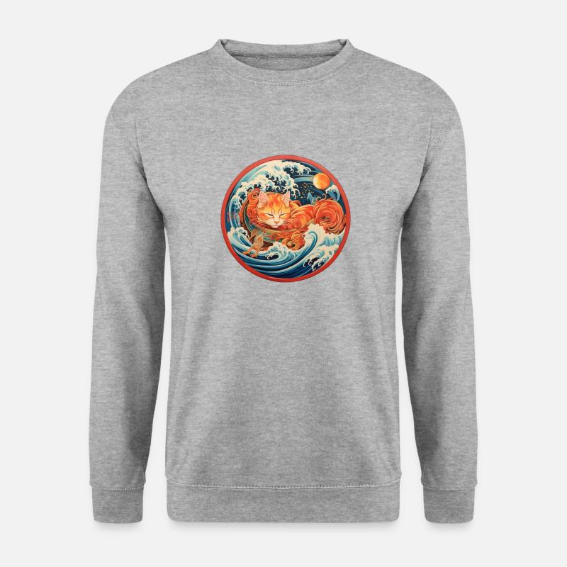 Ramenkatzenkreis - Unisex Pullover - Weißgrau meliert