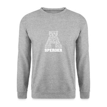 Asperger Syndrom - Design Shirt - Unisex Pullover - Weißgrau meliert - Vorne - Alina (178cm) & Michal (187cm)