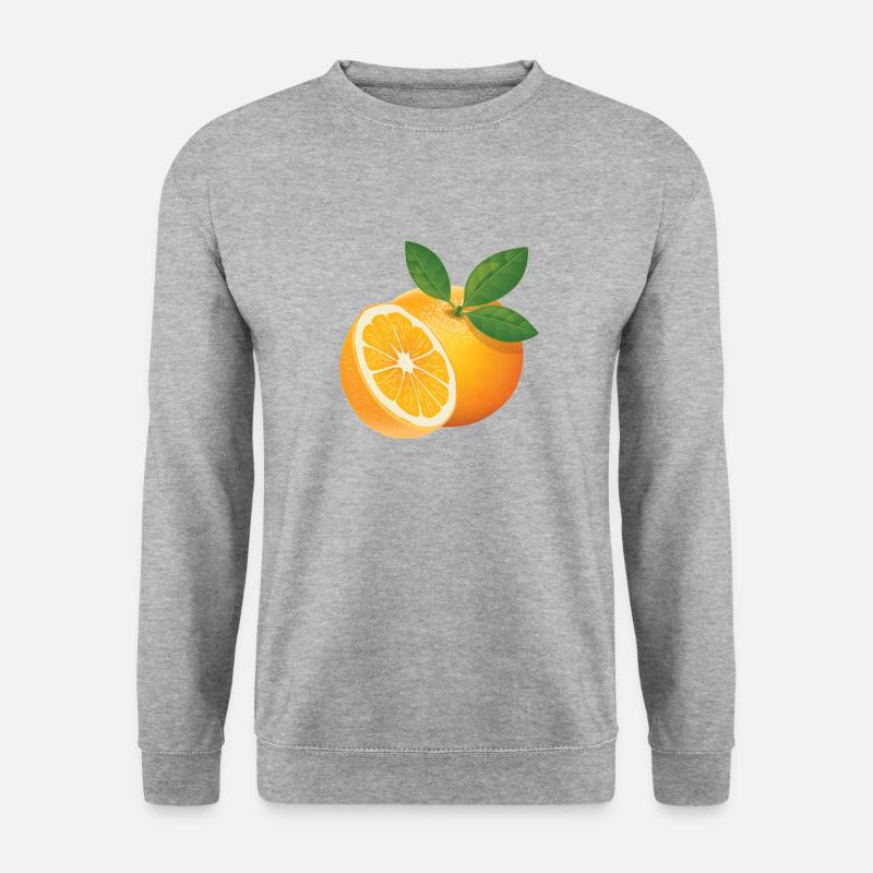 Orange - Unisex Pullover - Weißgrau meliert