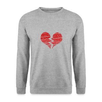 The broken heart - Unisex Sweatshirt - salt & pepper - Front - Alina (178cm) & Michal (187cm)