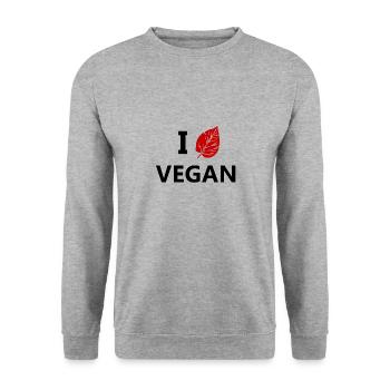 Vegan love food nutrition gift idea - Unisex Sweatshirt - salt & pepper - Front - Alina (178cm) & Michal (187cm)