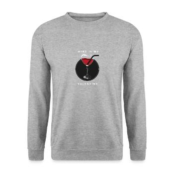 Wine is my valentine. Valentine wine - Unisex Sweatshirt - salt & pepper - Front - Alina (178cm) & Michal (187cm)