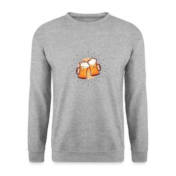 Shirts bière fraîche - La bière est ma vie - Bière Buveurs - Sweat-shirt Unisexe - gris chiné - Devant - Alina (178cm) & Michal (187cm)
