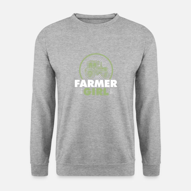 FARMING GIRL - Unisex Pullover - Weißgrau meliert