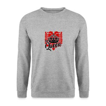 albanischer adler für eine albanische queen - Unisex Pullover - Weißgrau meliert - Vorne - Alina (178cm) & Michal (187cm)