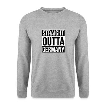 Straight Outta Germany - Unisex Sweatshirt - salt & pepper - Front - Alina (178cm) & Michal (187cm)