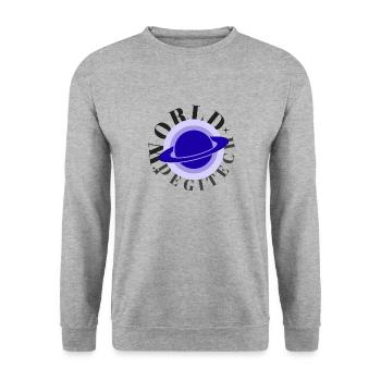 World degitech design tshirt - Sweat-shirt Unisexe - gris chiné - Devant - Alina (178cm) & Michal (187cm)