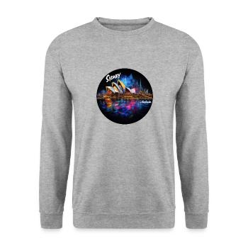 sydney Australia city - Unisex Pullover - Weißgrau meliert - Vorne - Alina (178cm) & Michal (187cm)