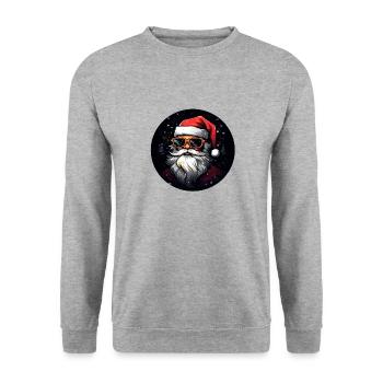 Père noël avec des lunettes - Sweat-shirt Unisexe - gris chiné - Devant - Alina (178cm) & Michal (187cm)