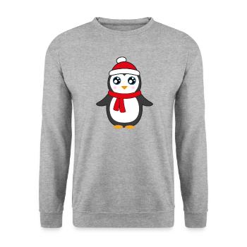 Sweet baby penguin christmas - Unisex Sweatshirt - salt & pepper - Front - Alina (178cm) & Michal (187cm)