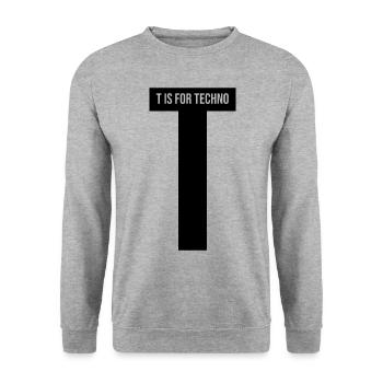 T IS FOR TECHNO - Unisex Pullover - Weißgrau meliert - Vorne - Alina (178cm) & Michal (187cm)