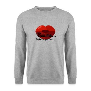 EMBRASSE-MOI PEUT-ÊTRE QUE C’EST TON DERNIER - Sweat-shirt Unisexe - gris chiné - Devant - Alina (178cm) & Michal (187cm)