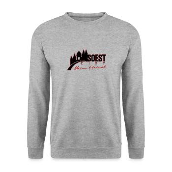 Soest City - Unisex Pullover - Weißgrau meliert - Vorne - Alina (178cm) & Michal (187cm)