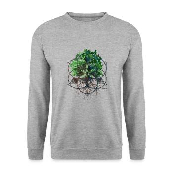 Baum der Kleinen - Unisex Pullover - Weißgrau meliert - Vorne - Alina (178cm) & Michal (187cm)