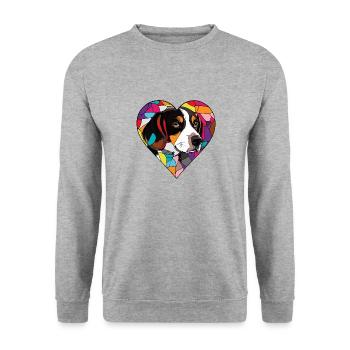 Beagle Chien Coeur Amour Chien - Sweat-shirt Unisexe - gris chiné - Devant - Alina (178cm) & Michal (187cm)