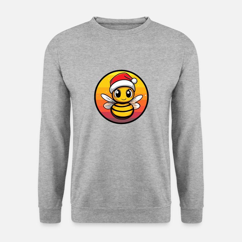 Biene Weihnachten Tier - Unisex Pullover - Weißgrau meliert