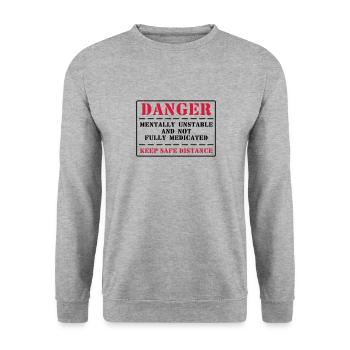 danger - Unisex Sweatshirt - salt & pepper - Front - Alina (178cm) & Michal (187cm)