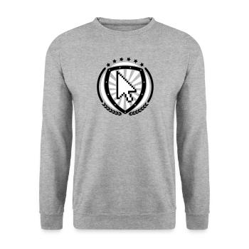 Mouse Cursor Emblem - Unisex Sweatshirt - salt & pepper - Front - Alina (178cm) & Michal (187cm)