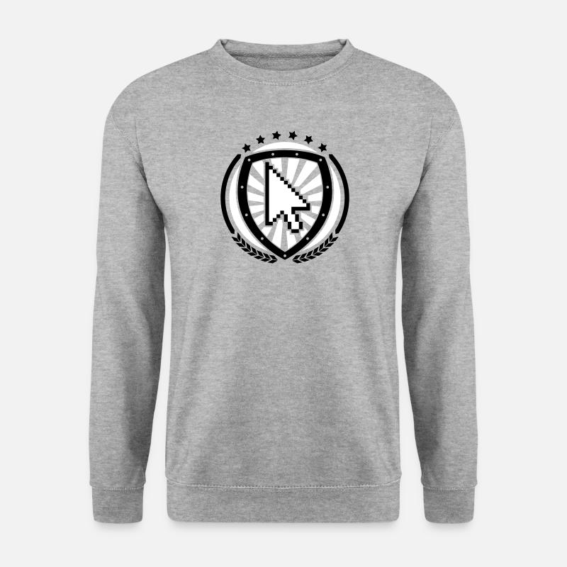 Maus Cursor Emblem - Unisex Pullover - Weißgrau meliert